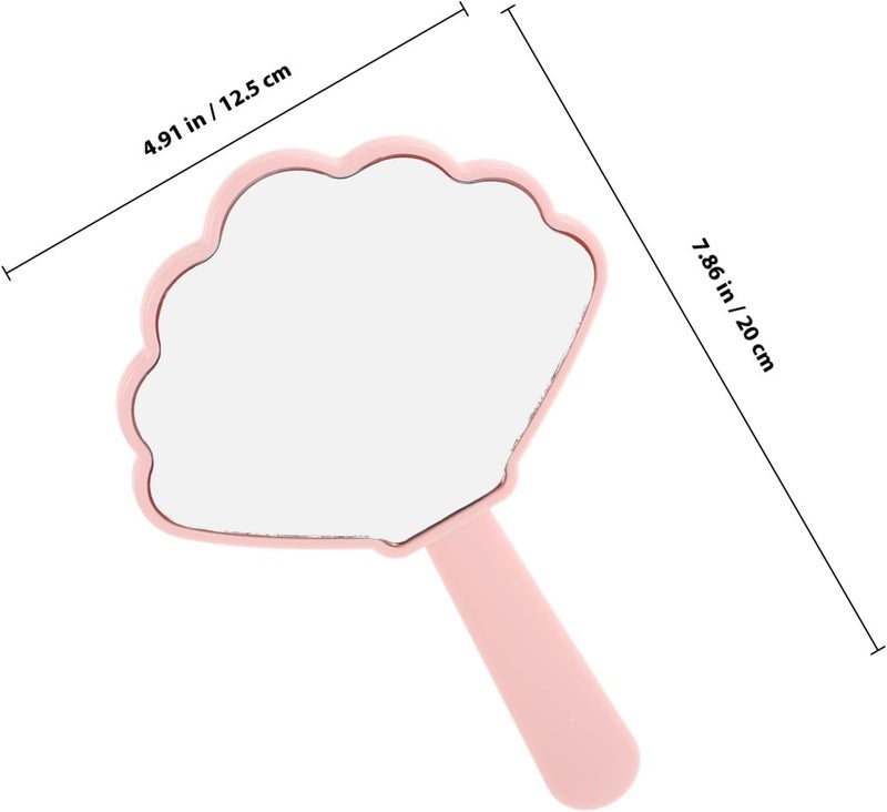 مرآة مكياج محمولة بغلاف وردي من DECHOUS، مزودة بمقبض، صغيرة وجميلة، مناسبة للسفر والعناية الشخصية والاستخدام في الفصول الدراسية - Image 2