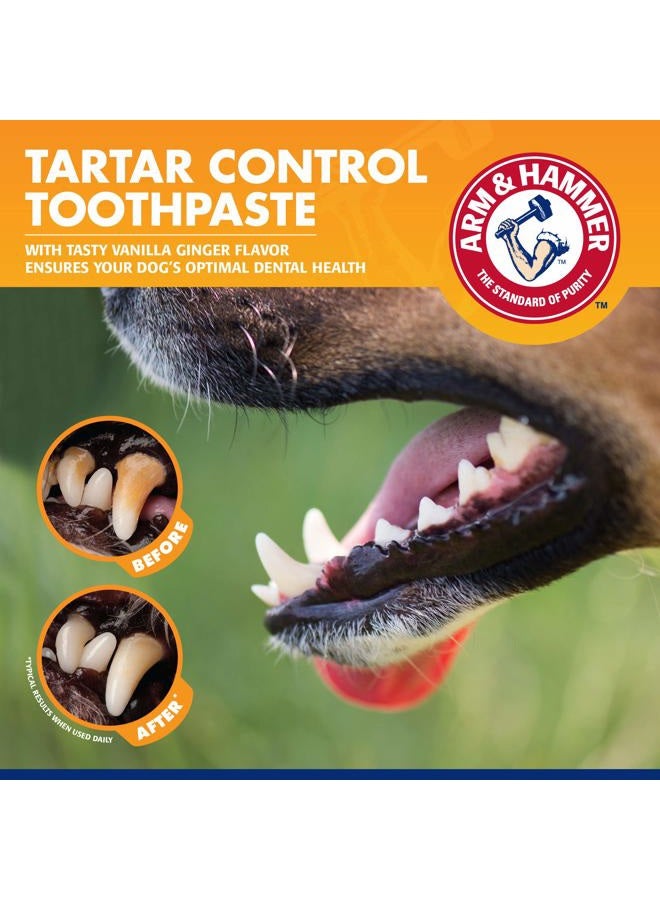 Arm & Hammer طقم تدريب الأسنان للتحكم في الجير للكلاب | فرشاة أسنان للكلاب، معجون أسنان، وفرشاة أصابع، طقم كامل لصحة أسنان الجراء المثالية | نكهة فانيليا زنجبيل اللذيذة - Image 3