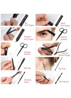 Arabest Manicure Set Pedicure Kit Nail Clippers Sets - Professional Grooming Kit High Precision Stainless Steel Nail Cutter Nail File Sharp Nail Scissors and Clipper Fingernails with stylish case（black）  - Image 5
