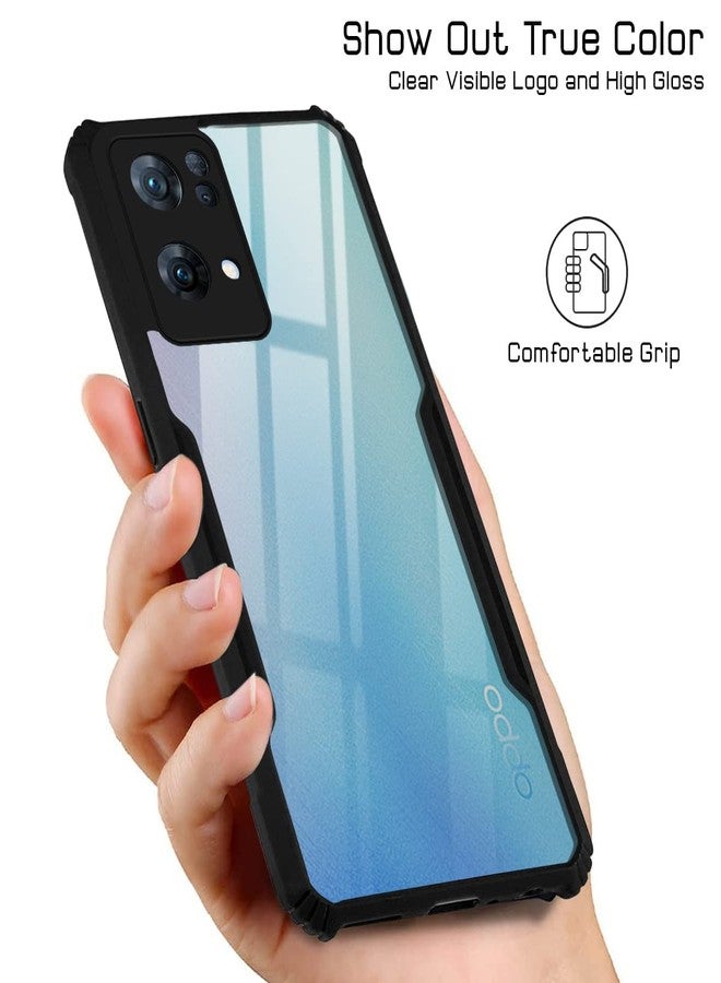 جكوبي غطاء خلفي من Jkobi لهاتف Oppo Reno7 Pro 5G | Reno 7 Pro 5G (مقاوم للصدمات مع لوحة شفافة من البولي كربونات | أسود احترافي) - Image 3