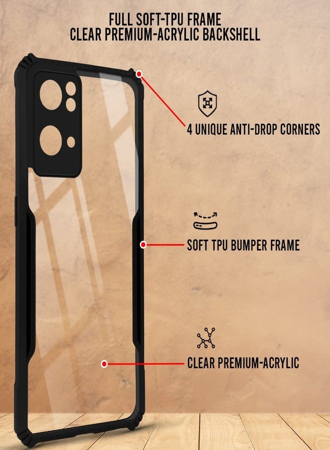 جكوبي غطاء خلفي من Jkobi لهاتف Oppo Reno7 Pro 5G | Reno 7 Pro 5G (مقاوم للصدمات مع لوحة شفافة من البولي كربونات | أسود احترافي) - Image 2
