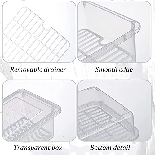 Rylan Plastic Fridge Storage Boxes (Pack Of 2), Fridge Organizer With Removable Drain Plate Tray Keeps Fruits, Vegetables, Meat, Fish Fresh Longer (1500 Ml),White - Image 3