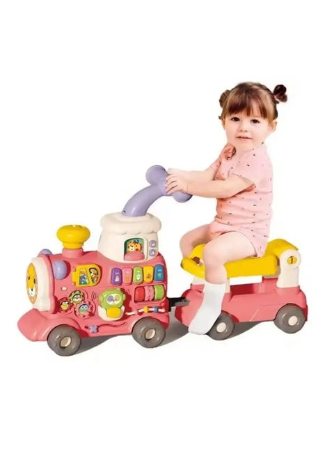 5-in-1 Interactive Walking Train for Kids - Converts to a Walker, Train, Push and Pull Toy - Pink Product Code: 6065