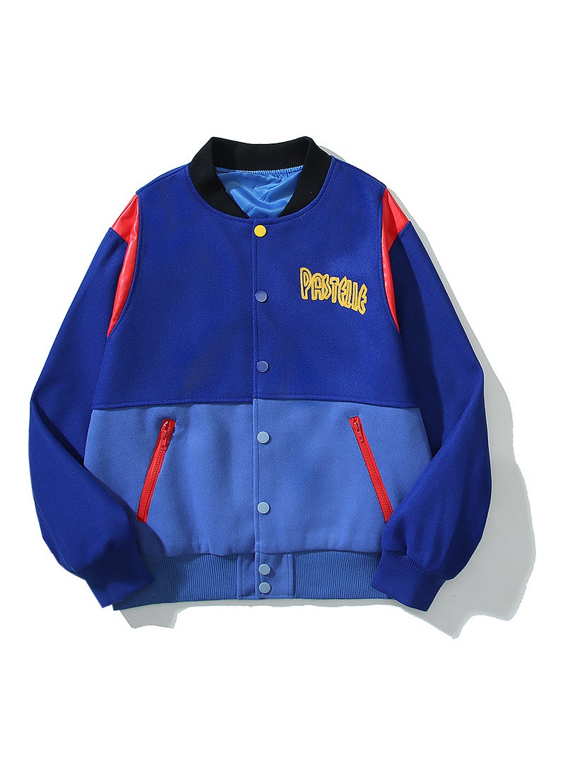 Generic - Kanye West Pastelle Varsity Jacket Blue - Image 1
