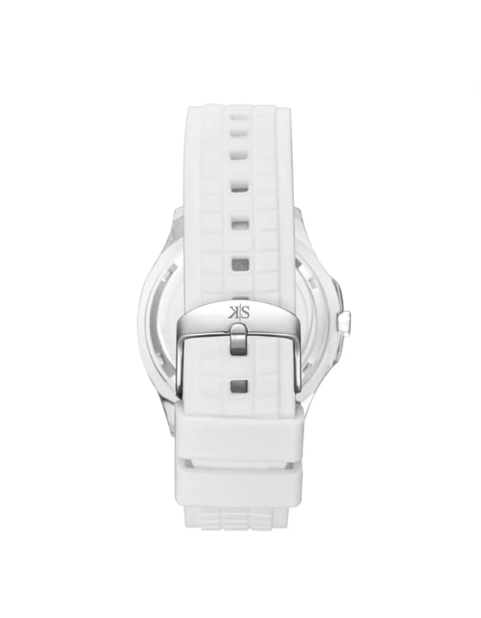 KENNETH SCOTT Kenneth Scott K24014-SSWW Men's Analog Display Watch & Silicone Strap White