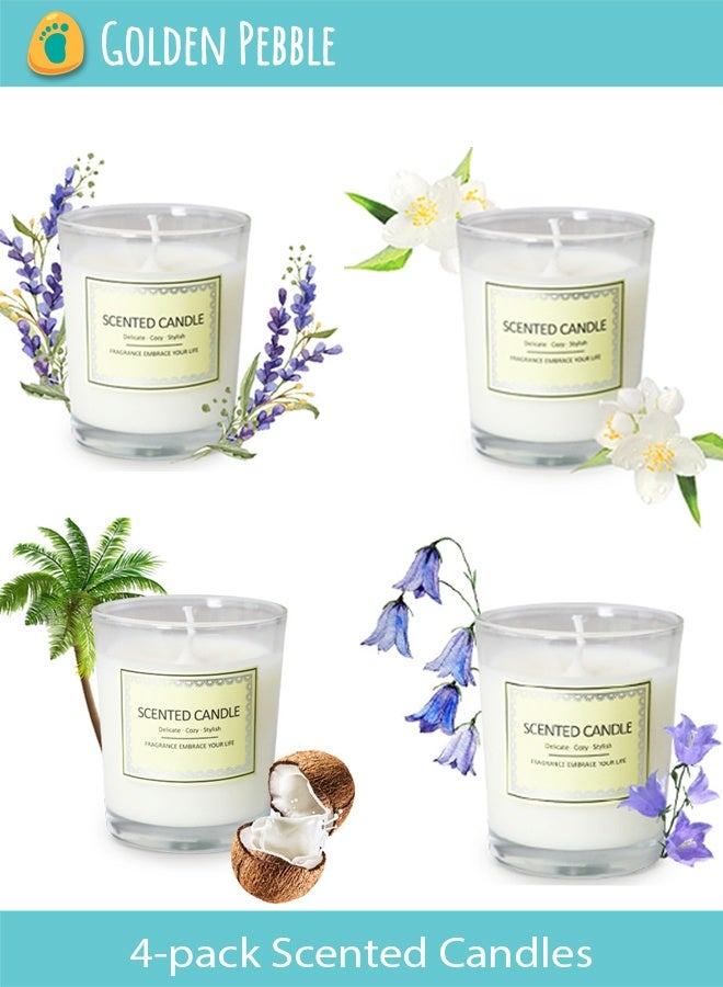 باربي الفيل مجموعة هدايا من 4 شموع معطرة للنساء، 4 شموع للعلاج بالروائح العطرية للمنزل، شموع تدوم 11 ساعة، شموع الصويا الطبيعية، هدايا للذكرى السنوية، أعياد الميلاد، عيد الأم، الحمام، المنتجعات الصحية، التأمل - Image 1