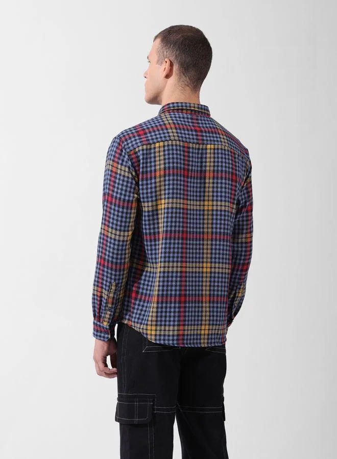 شركة المرآب الهندية Men Relaxed Fit Striped Cutaway Collar Full Sleeves Shirt