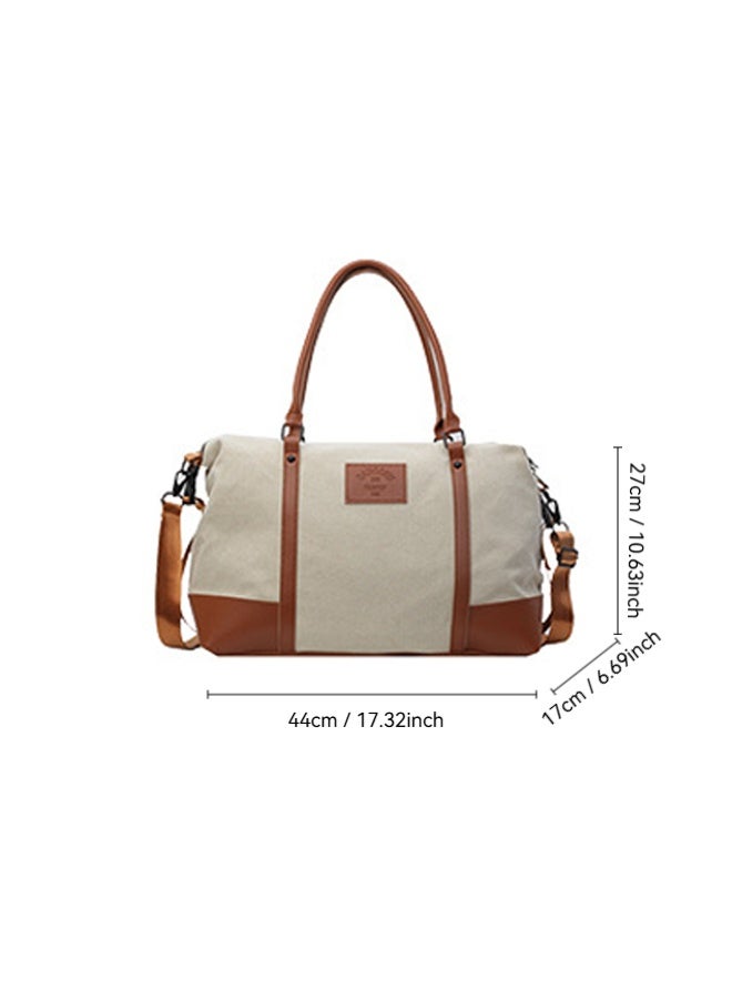 SHABILI Men's/Women's Travel Duffle Bag Overnight Bag Tourist Bag Airport Bag, Gents Ladies' Canvas Fabric Large‑Capacity Multi‑Pocket Shoulder Duffel with smooth zipper and metal hooks for daily casual travel - Image 5