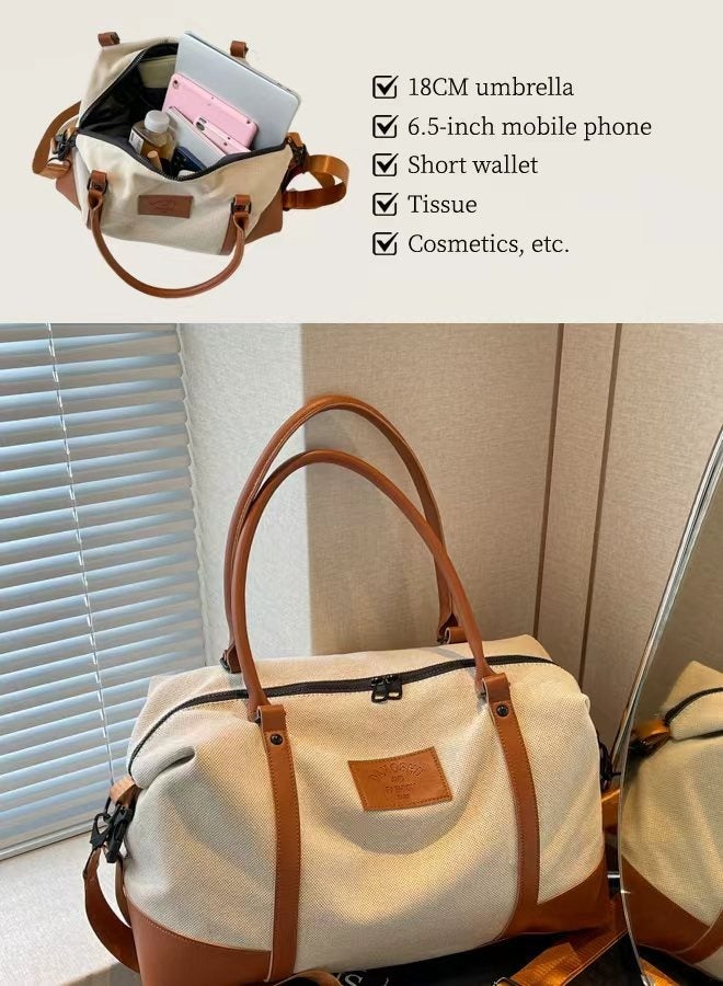 SHABILI Men's/Women's Travel Duffle Bag Overnight Bag Tourist Bag Airport Bag, Gents Ladies' Canvas Fabric Large‑Capacity Multi‑Pocket Shoulder Duffel with smooth zipper and metal hooks for daily casual travel - Image 4