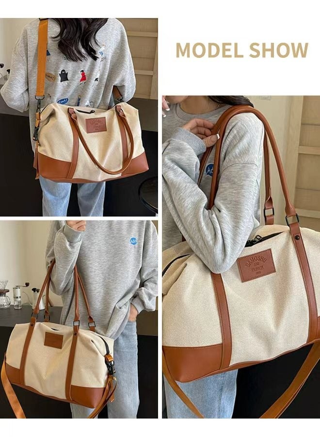 SHABILI Men's/Women's Travel Duffle Bag Overnight Bag Tourist Bag Airport Bag, Gents Ladies' Canvas Fabric Large‑Capacity Multi‑Pocket Shoulder Duffel with smooth zipper and metal hooks for daily casual travel - Image 2