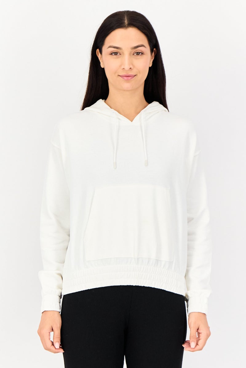 PUMA Women Relaxed Fit Long Sleeve Outdoor Hoodie, White - Image 1