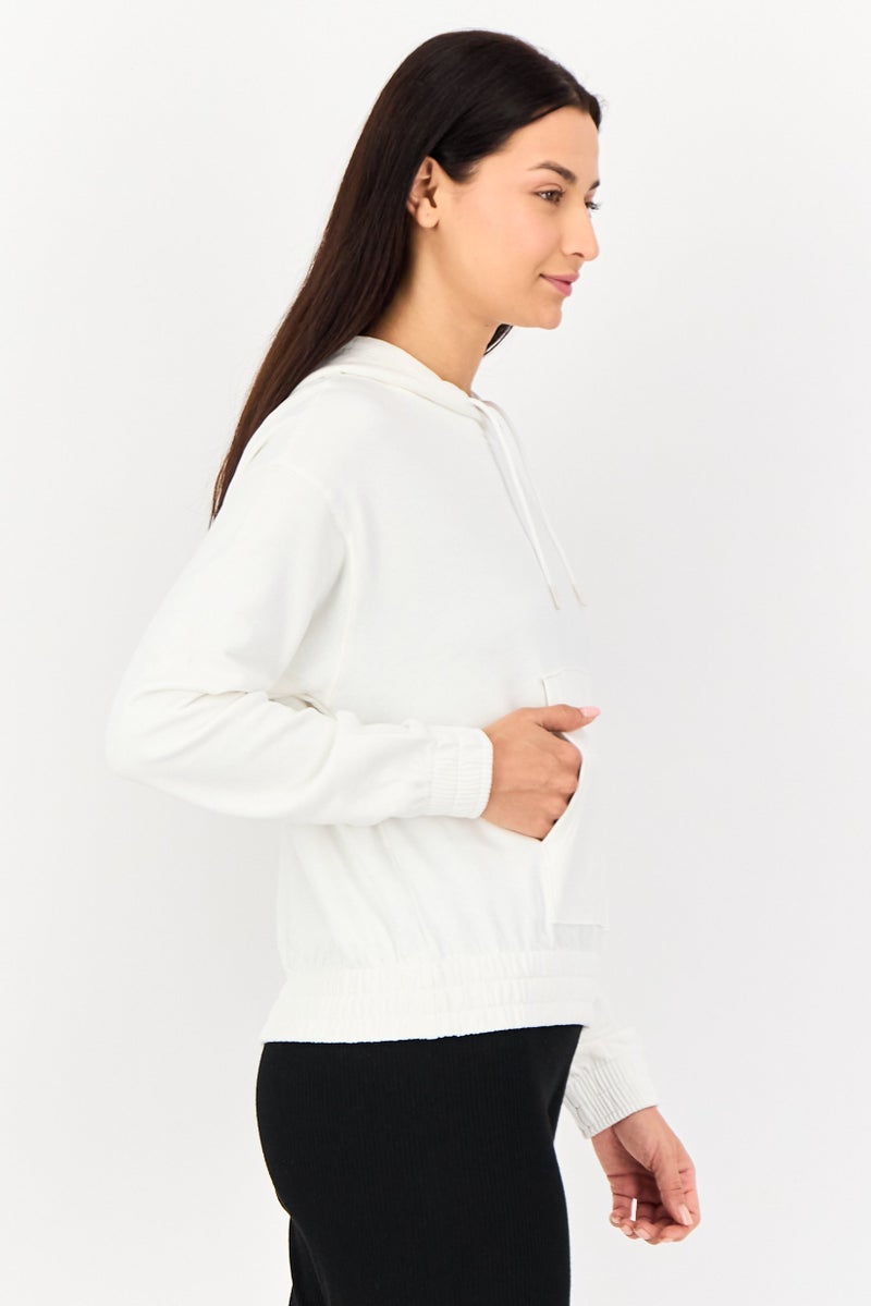 PUMA Women Relaxed Fit Long Sleeve Outdoor Hoodie, White - Image 3