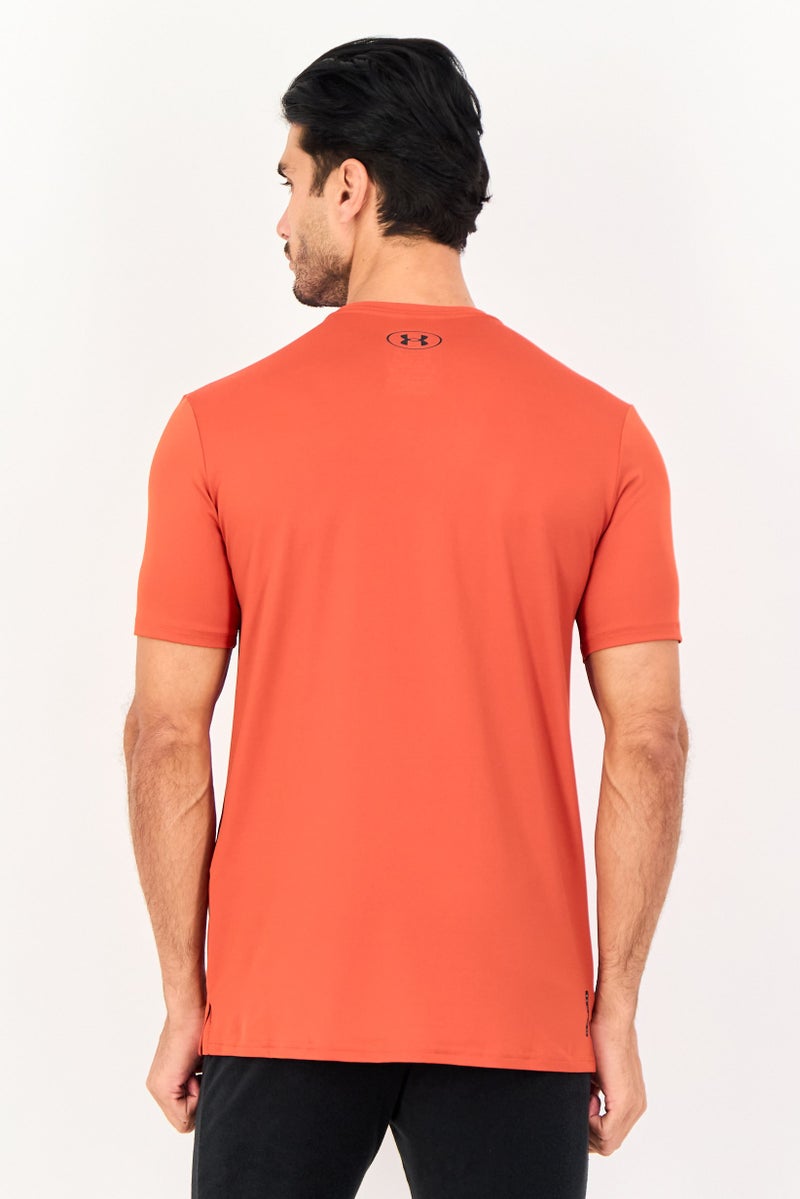 UNDER ARMOUR Men Loose Fit Short Sleeve Training T-Shirts, Dark Orange - Image 3