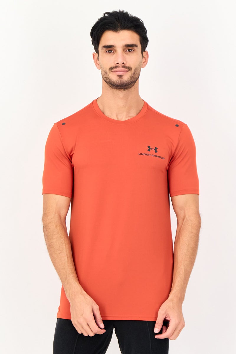 UNDER ARMOUR Men Loose Fit Short Sleeve Training T-Shirts, Dark Orange - Image 1