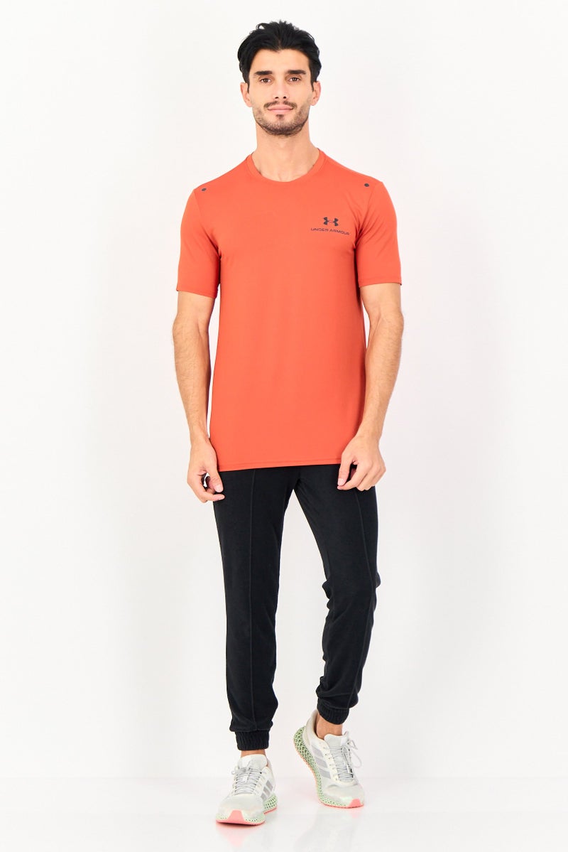 UNDER ARMOUR Men Loose Fit Short Sleeve Training T-Shirts, Dark Orange - Image 2