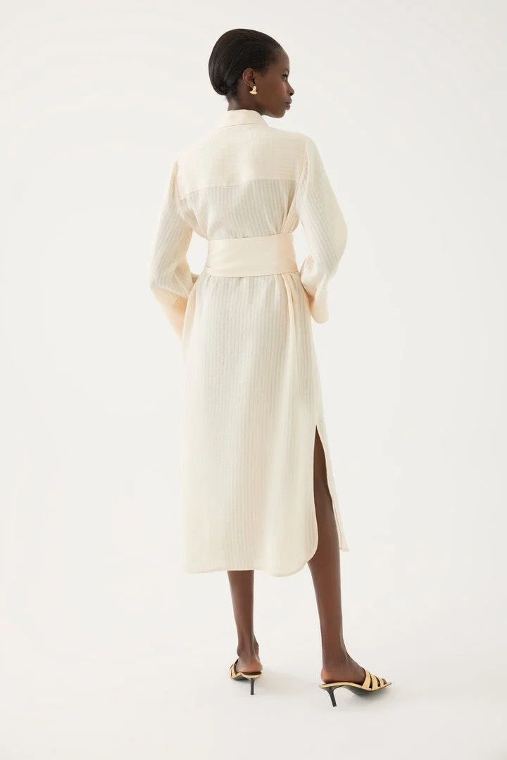 EXQUISE Shirt Dress with Side Slit