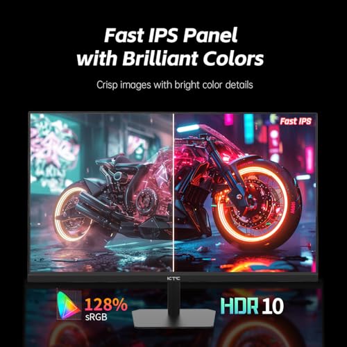 KTC 24.5'' Gaming Monitor, FHD 1080P 180Hz (Up to 200Hz) Fast IPS 128% sRGB Computer Monitor, HDR10, Adaptive Sync, Eye Care PC Gamer Monitor, HDMIx2, DP, VESA Mountable, Tilt Adjustable, H25T7 - Image 3