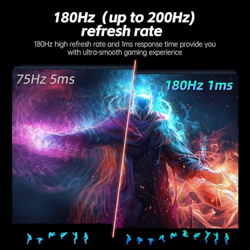 KTC 24.5'' Gaming Monitor, FHD 1080P 180Hz (Up to 200Hz) Fast IPS 128% sRGB Computer Monitor, HDR10, Adaptive Sync, Eye Care PC Gamer Monitor, HDMIx2, DP, VESA Mountable, Tilt Adjustable, H25T7 - Image 2