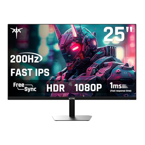 KTC 24.5'' Gaming Monitor, FHD 1080P 180Hz (Up to 200Hz) Fast IPS 128% sRGB Computer Monitor, HDR10, Adaptive Sync, Eye Care PC Gamer Monitor, HDMIx2, DP, VESA Mountable, Tilt Adjustable, H25T7 - Image 1