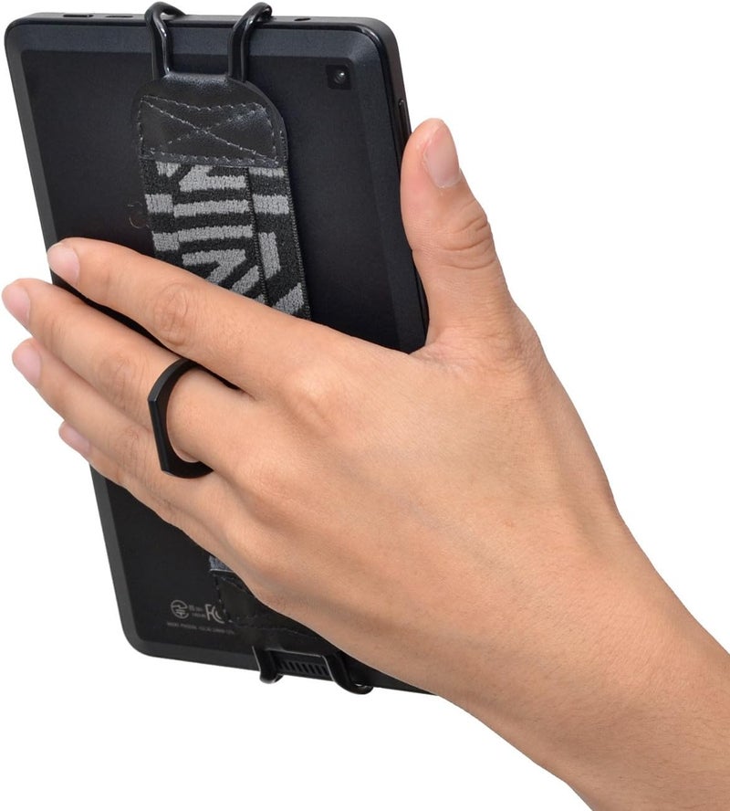 TFY TFY Security Hand Strap with 360Rotation Metal Ring FingerGrip Holder  Stand for Fire HD 8  Fire HD 10 and Other Tablets ONE Piece  - Image 1