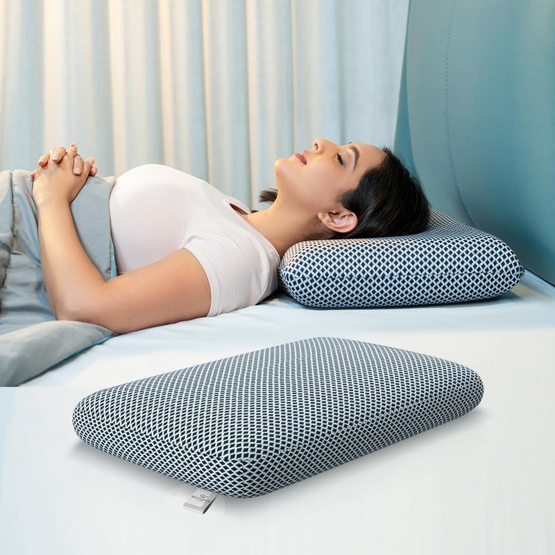 WELLGIVER WELLGIVER Orthopedic Memory Foam Deep Sleep Pillow | 2 Years Warranty | Design for Neck & Shoulder Pain Relief | 20 x 13 x 4 Inch | Standard | Removable Zipper Cover | Pack 1 - Image 1