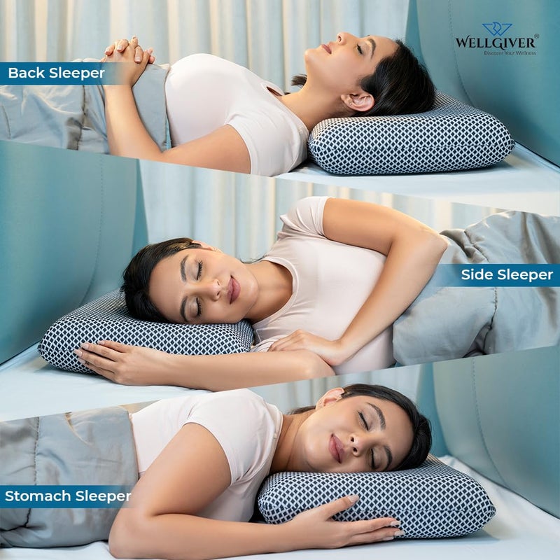 WELLGIVER WELLGIVER Orthopedic Memory Foam Deep Sleep Pillow | 2 Years Warranty | Design for Neck & Shoulder Pain Relief | 20 x 13 x 4 Inch | Standard | Removable Zipper Cover | Pack 1 - Image 5