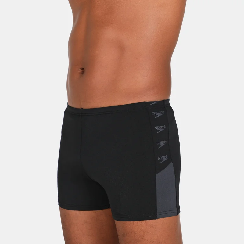 speedo Black Men's Boom Logo Splice Swimming Shorts for Men | Best Price UAE