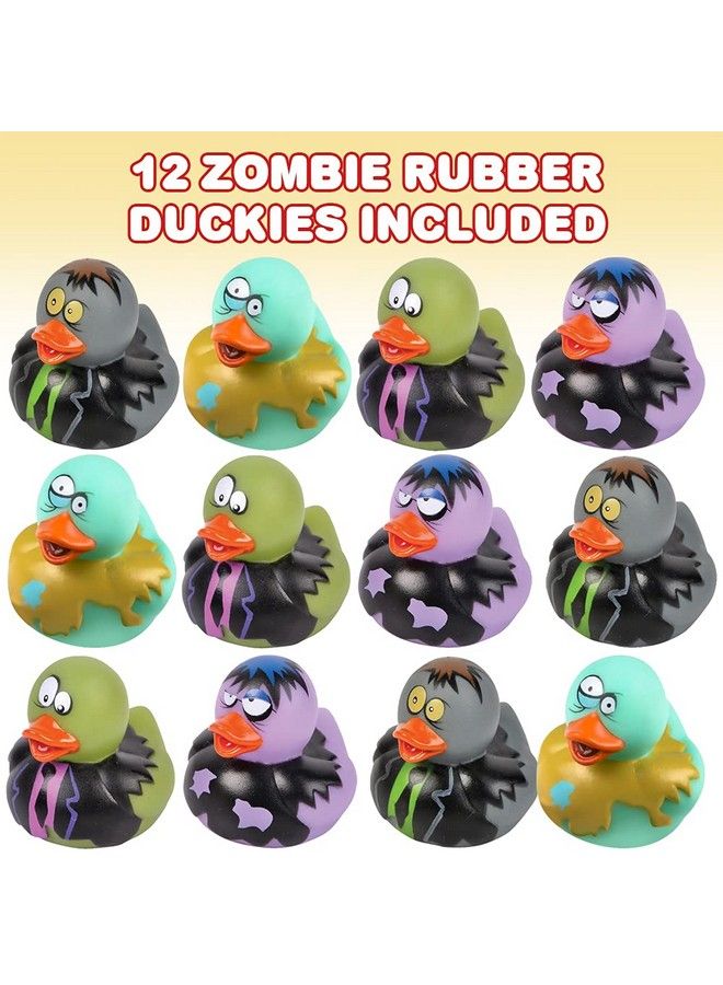 ArtCreativity 2 Inch Zombie Rubber Duckies For Kids Pack Of 12 Variety Of Designs And Colors Trick Or Treat Supplies Goodie Bag Fillers Party Favors Halloween Themed Bathtub Toys - Image 3