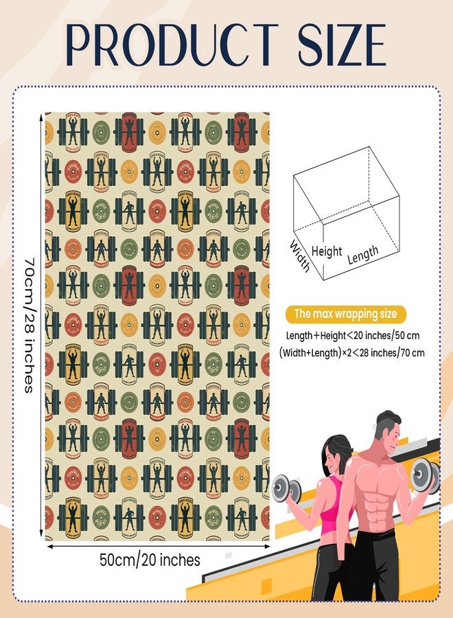 Pineraap Weight Lifting Wrapping Paper, Fitness Wrapping Paper 12 Sheets Workout Gym Themed Designs Gift Wrap for Bodybuilders, Fitness Lovers, Gyms, 20"×28" - Image 3