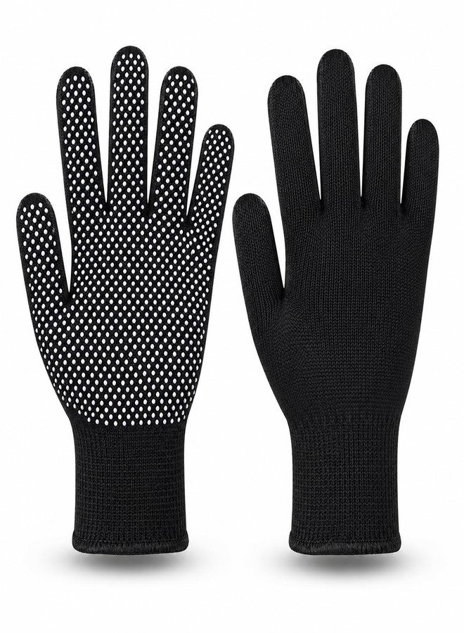 Kiraro Tennis Cricket Batting Gloves for Men & Boys | Anti-Slip PVC Dotted Grip | Lightweight Breathable Cotton Gloves | Soft Ball Cricket, Practice & Street Cricket (Black, Free Size) - Image 1