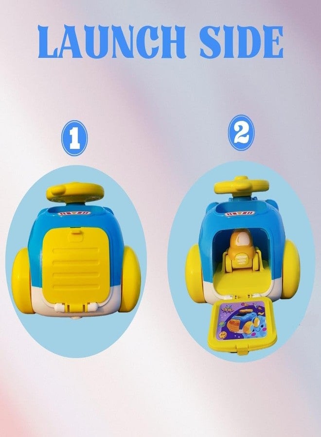 GoldiMec Baby Rattle Launcher Toy Car Vehicle, Galaxy car Launcher, Cartoon Ejection Car Toy Ste Vehicle Baby Galaxy car Toy Wheel Press Button with Wheel Rattle Inertial Driver Launcher - Image 4