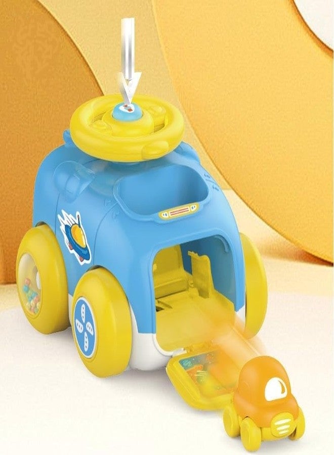 GoldiMec Baby Rattle Launcher Toy Car Vehicle, Galaxy car Launcher, Cartoon Ejection Car Toy Ste Vehicle Baby Galaxy car Toy Wheel Press Button with Wheel Rattle Inertial Driver Launcher - Image 2