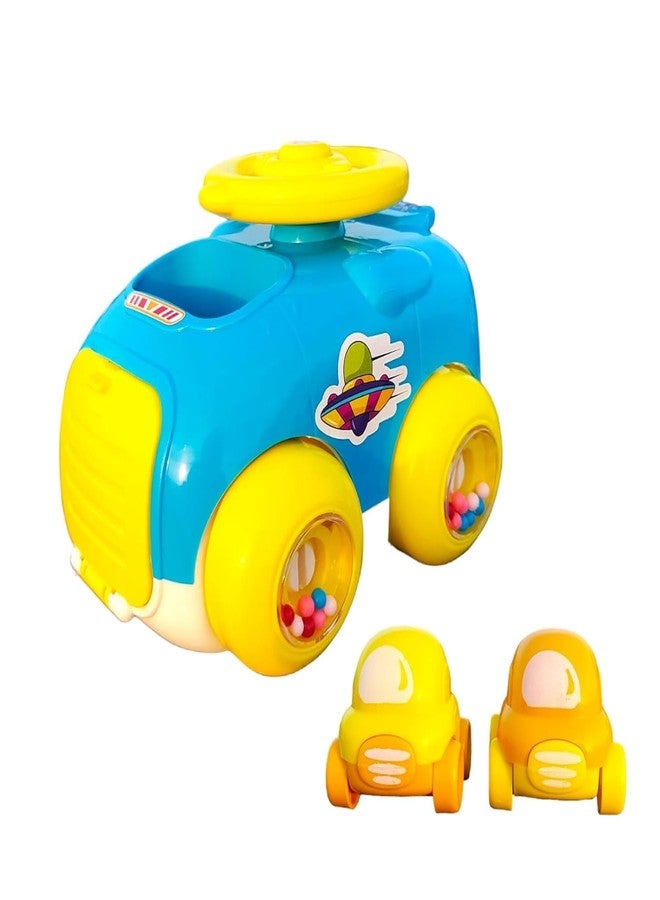 GoldiMec Baby Rattle Launcher Toy Car Vehicle, Galaxy car Launcher, Cartoon Ejection Car Toy Ste Vehicle Baby Galaxy car Toy Wheel Press Button with Wheel Rattle Inertial Driver Launcher - Image 1