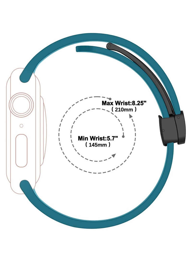 DUSALA Magnetic Silicone Watch Band 42mm/44mm Quick Release Strap for Men & Women Soft Skin Friendly Sport Replacement Band for Smartwatch & Analog Watches Durable, Waterproof, Magnetic Folding Clasp for All-Day Comfort - Image 5