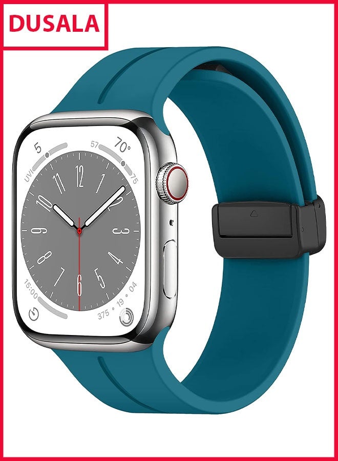 DUSALA Magnetic Silicone Watch Band 42mm/44mm Quick Release Strap for Men & Women Soft Skin Friendly Sport Replacement Band for Smartwatch & Analog Watches Durable, Waterproof, Magnetic Folding Clasp for All-Day Comfort - Image 1