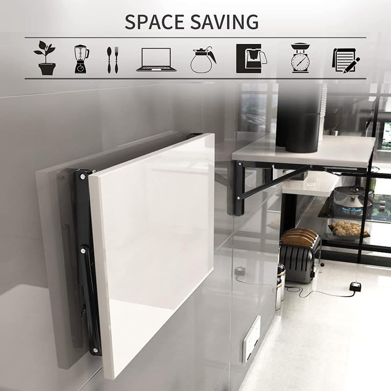 PARVY Collapsible Shelves Collapsible Shelf Folding Shelf Brackets Collapsible Shelf Bracket Black DIY L Bracket for Workbench Folding Table Hinge12 INCH6PCS - Image 4