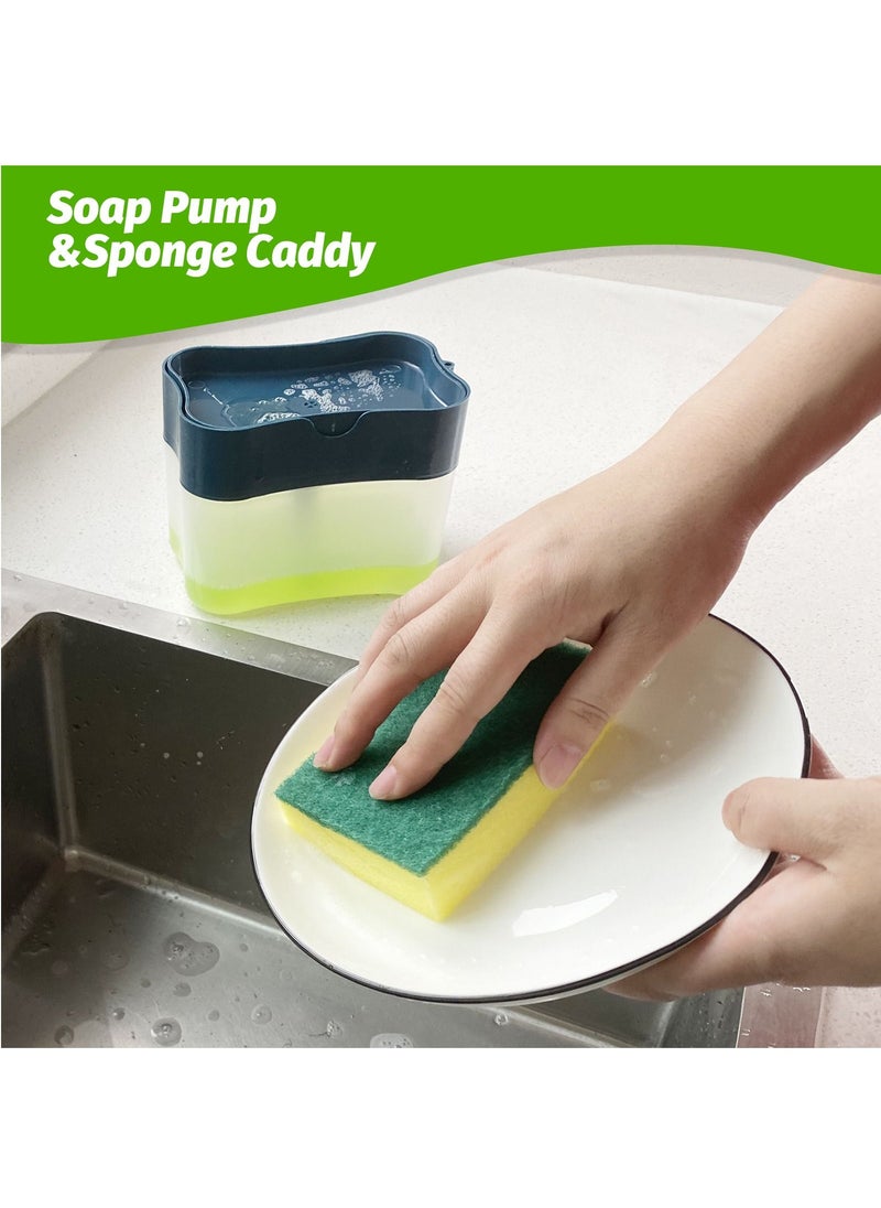 SKY-TOUCH - Soap Pump Dispenser and Sponge Holder for your Kitchen Sink Counter Top Liquid Dish Washing Dispenser - Image 1