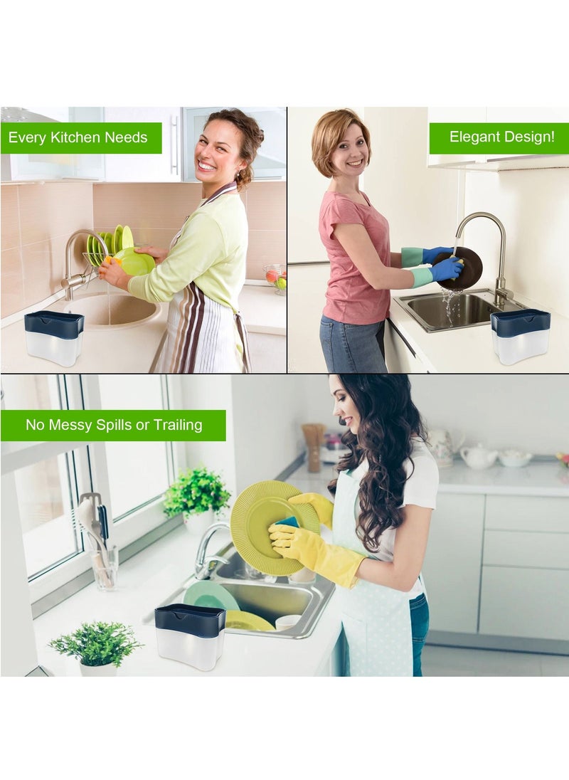 SKY-TOUCH - Soap Pump Dispenser and Sponge Holder for your Kitchen Sink Counter Top Liquid Dish Washing Dispenser - Image 1