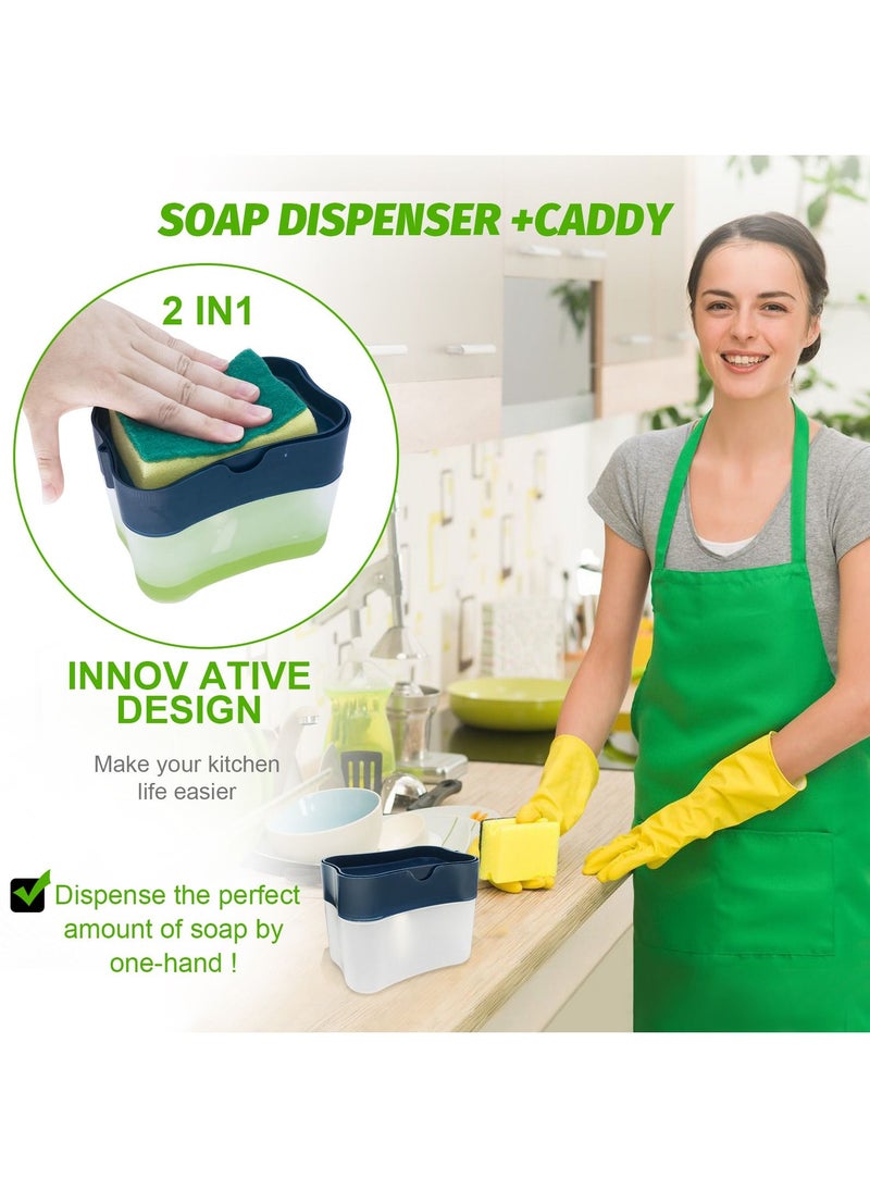 SKY-TOUCH - Soap Pump Dispenser and Sponge Holder for your Kitchen Sink Counter Top Liquid Dish Washing Dispenser - Image 1