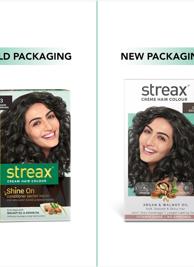 Streax Permanent Hair Colour, 100% Grey coverage, Infused with Argan and Walnut Oil, Long Lasting Cream Hair Colour for Women, Brown Hair Colour, 3 Dark... - pzsku/Z825123CAAEA24ADE59C4Z/45/_/1740038384/68542b56-7b4a-476e-a7b2-5a266f27c5ce