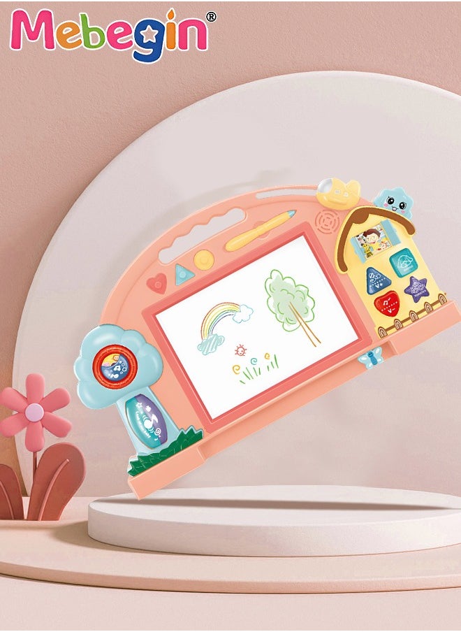 MEBEGIN Magnetic Drawing Board with 3 Different Stamps, Erasable Doodle Sketching Writing Board Pad with Light and Music, Fun Travel Toy for Kids, Early Education Learning Skill Development Toys, Smooth Lines, Repetitive Writing, 47*27.8cm  - Image 2