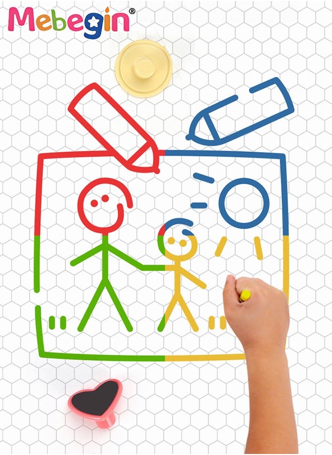 MEBEGIN Magnetic Drawing Board with 3 Different Stamps, Erasable Doodle Sketching Writing Board Pad with Light and Music, Fun Travel Toy for Kids, Early Education Learning Skill Development Toys, Smooth Lines, Repetitive Writing, 47*27.8cm  - Image 5