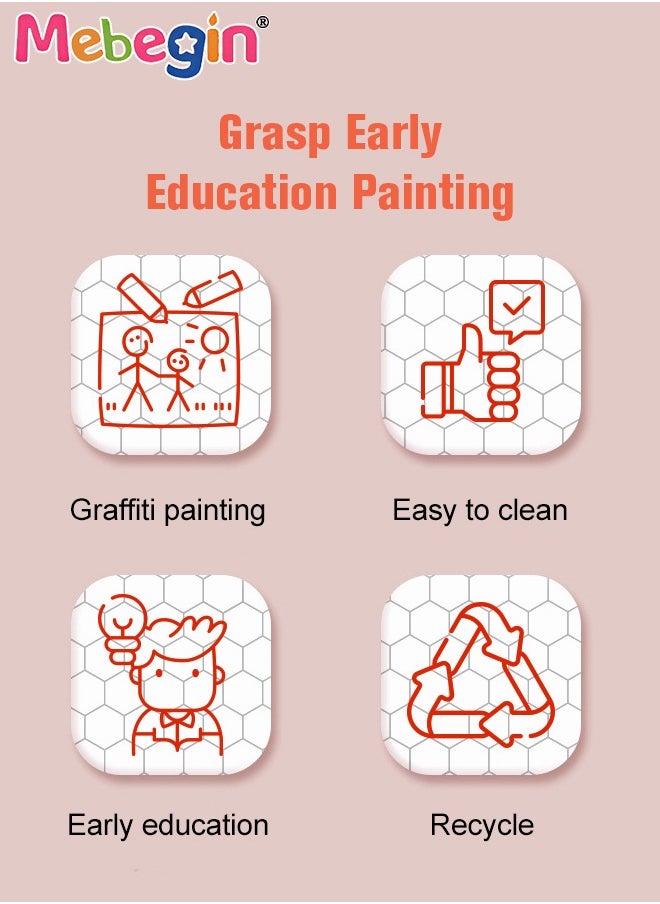 MEBEGIN Magnetic Drawing Board with 3 Different Stamps, Erasable Doodle Sketching Writing Board Pad with Light and Music, Fun Travel Toy for Kids, Early Education Learning Skill Development Toys, Smooth Lines, Repetitive Writing, 47*27.8cm  - Image 3