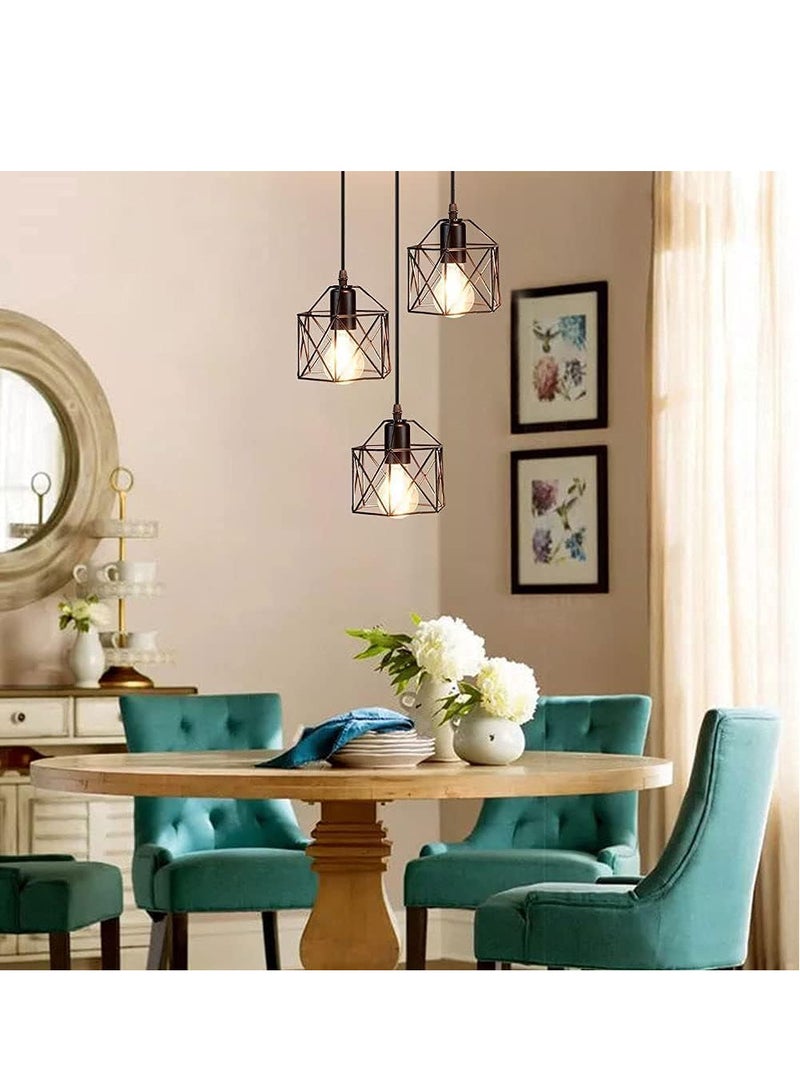 KIEA Hanging Pendant Lights Vintage 3 Lights Ceiling Lamp for Kitchen Dining Room Bulbs Include - Image 5