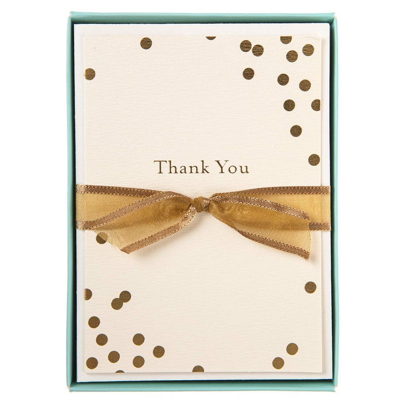 Graphique Box of Thank You Cards, Confetti - Includes 10 Cards with Matching Envelopes and Storage Box, Cute Stationery Made of Durable Heavy Cardstock, Cards Measure 3.25" x 4.75" - Image 1
