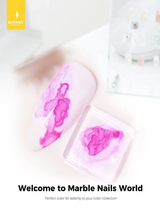 BURANO Marble Nail Gel Polish, 1 Bottle Blooming Gel Nail Polish Marble Tints Nail Polish, Marble Nails Art For Home DIY Nail Salon Nail Art Design (Pink) 04 - Image 2