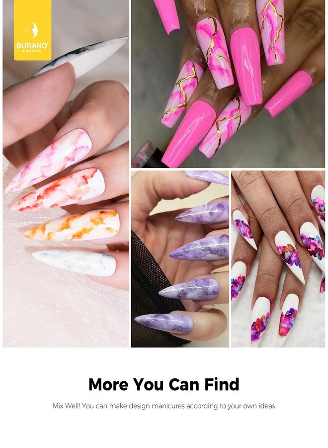 BURANO Marble Nail Gel Polish, 1 Bottle Blooming Gel Nail Polish Marble Tints Nail Polish, Marble Nails Art For Home DIY Nail Salon Nail Art Design (Pink) 04 - Image 4