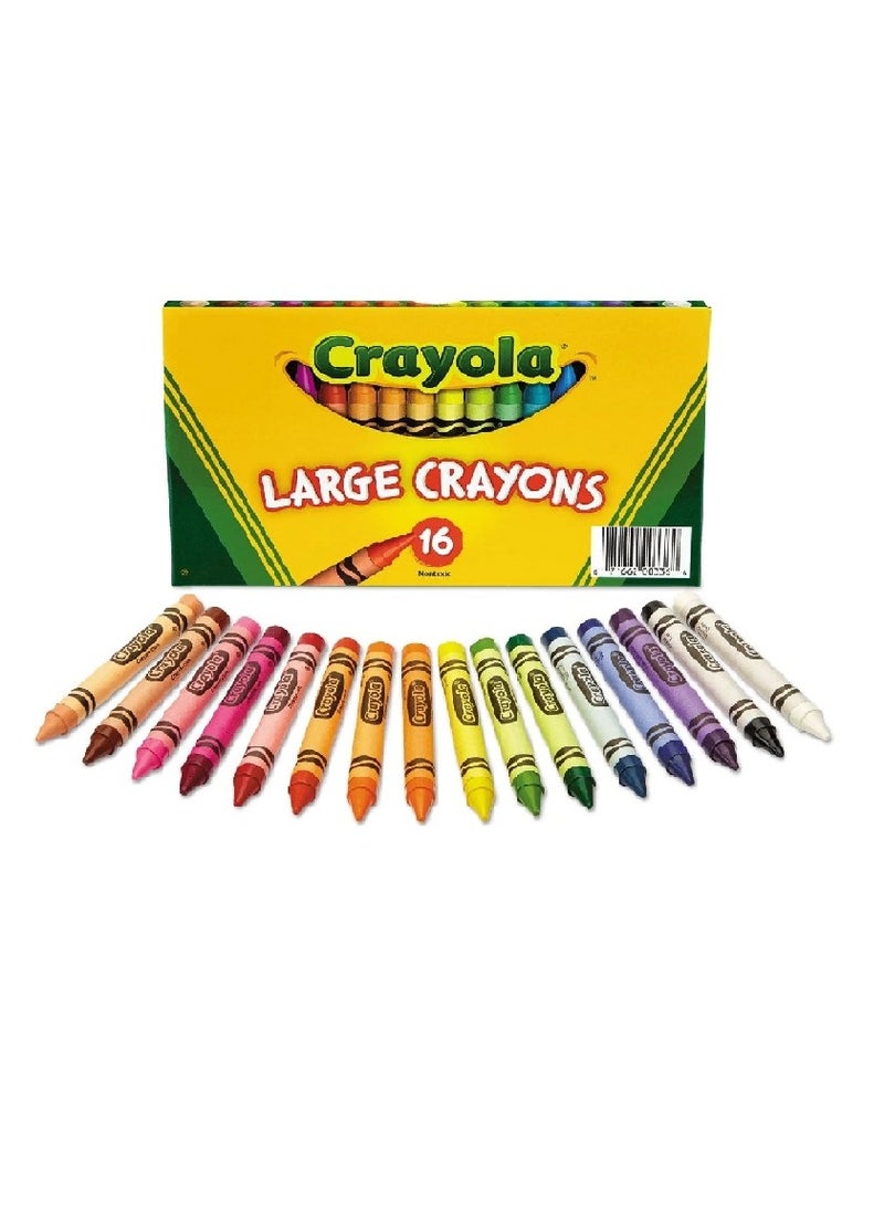 كرايولا أقلام تلوين كبيرة من كرايولا 16 قطعة - صندوق بغطاء رفع - Image 1