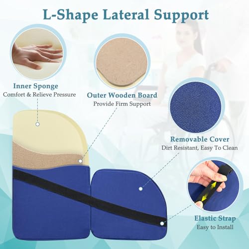 KAVIL Lateral Support for Wheelchair Chair Lateral Support Cushion for Elderly Wheelchair LShape Padded for Help Prevent Leaning to One Side Patient Assistance Body Positioner 1 Pair - Image 5
