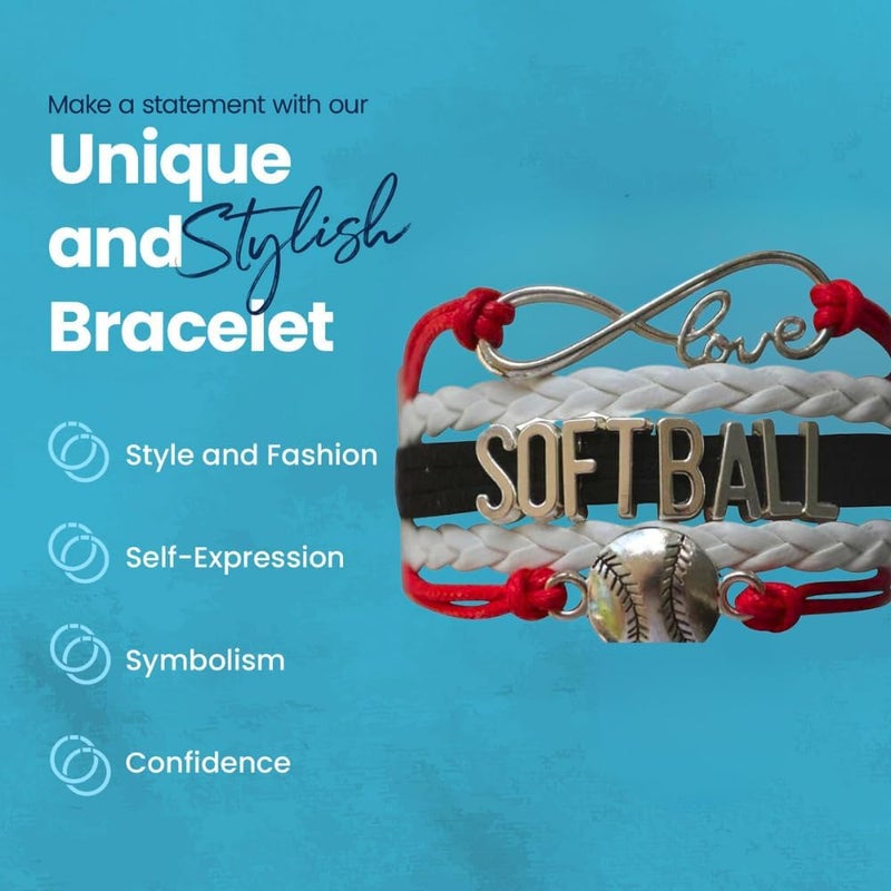Infinity Collection Infinity Charm Bracelet - Adjustable Softball Jewelry for Players, Teams and Coaches Gifts - Image 5